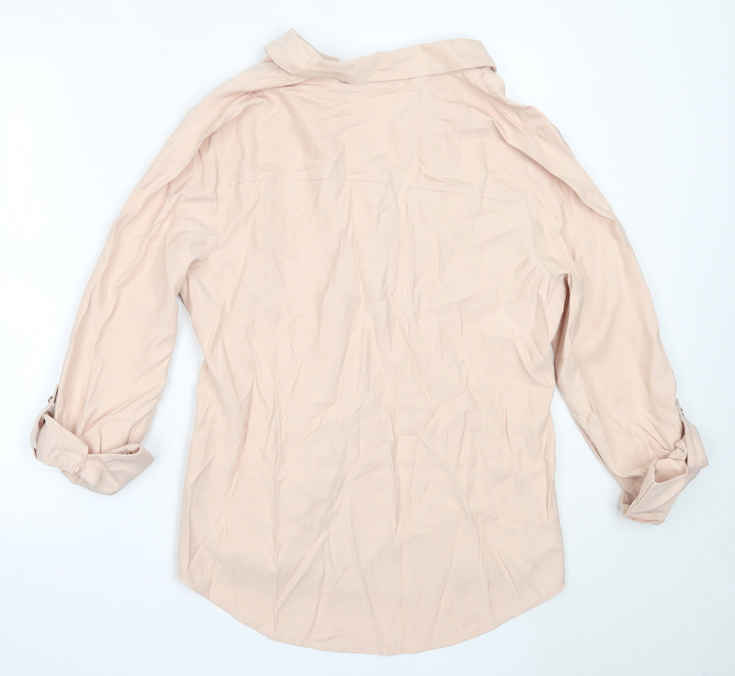 Dorothy Perkins Womens Pink  Viscose Basic Button-Up Size 14 Collared