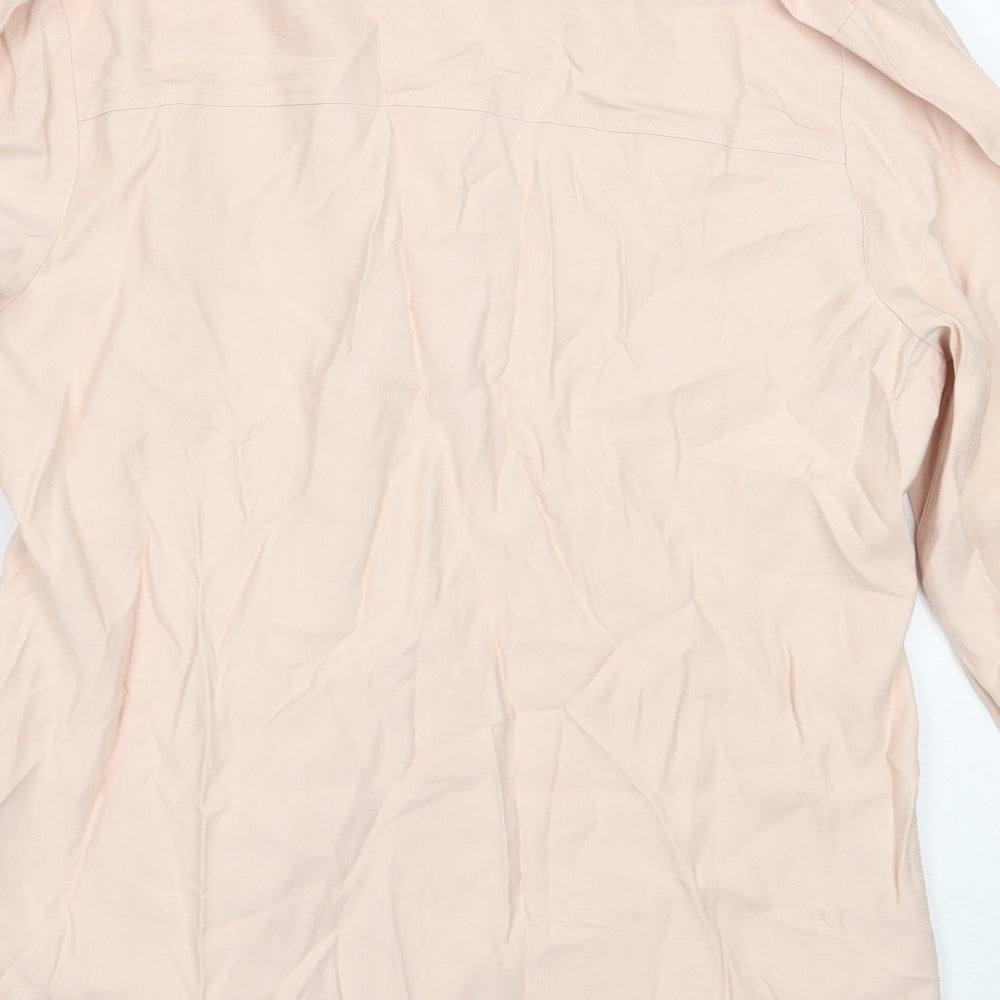 Dorothy Perkins Womens Pink  Viscose Basic Button-Up Size 14 Collared