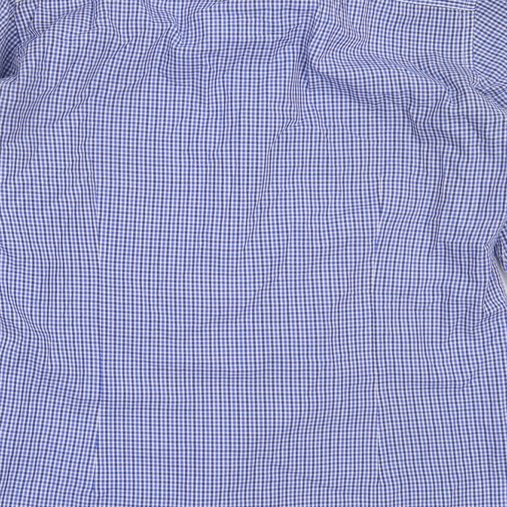 Cedar Wood State Mens Blue Check Cotton  Button-Up Size 14.5 Collared