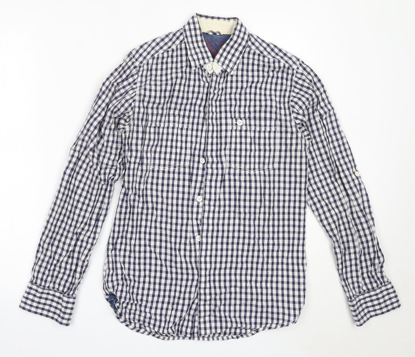 Cedar Wood State Mens Blue Check Cotton  Button-Up Size XS Collared