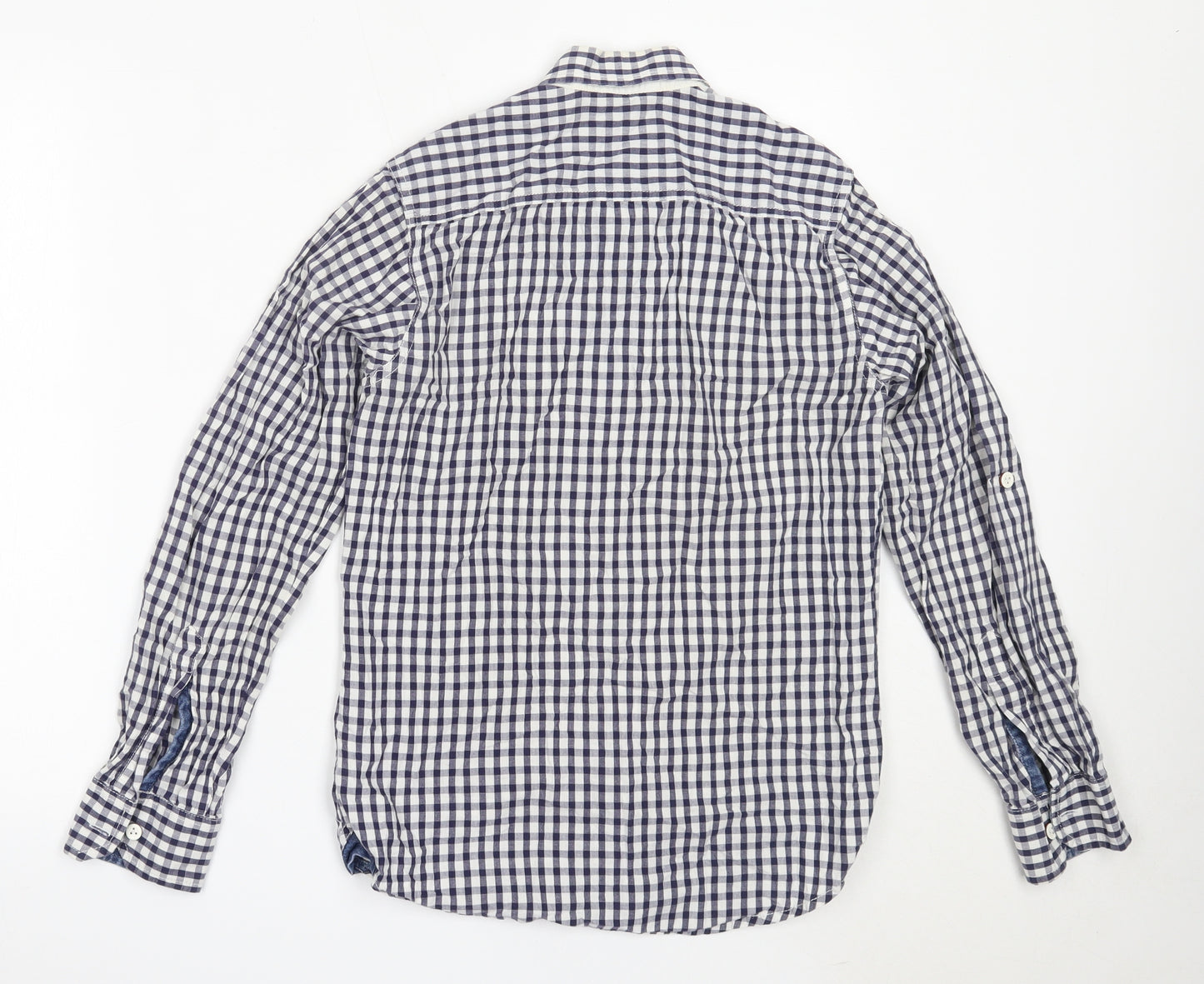 Cedar Wood State Mens Blue Check Cotton  Button-Up Size XS Collared