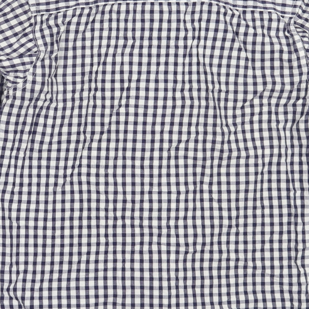 Cedar Wood State Mens Blue Check Cotton  Button-Up Size XS Collared