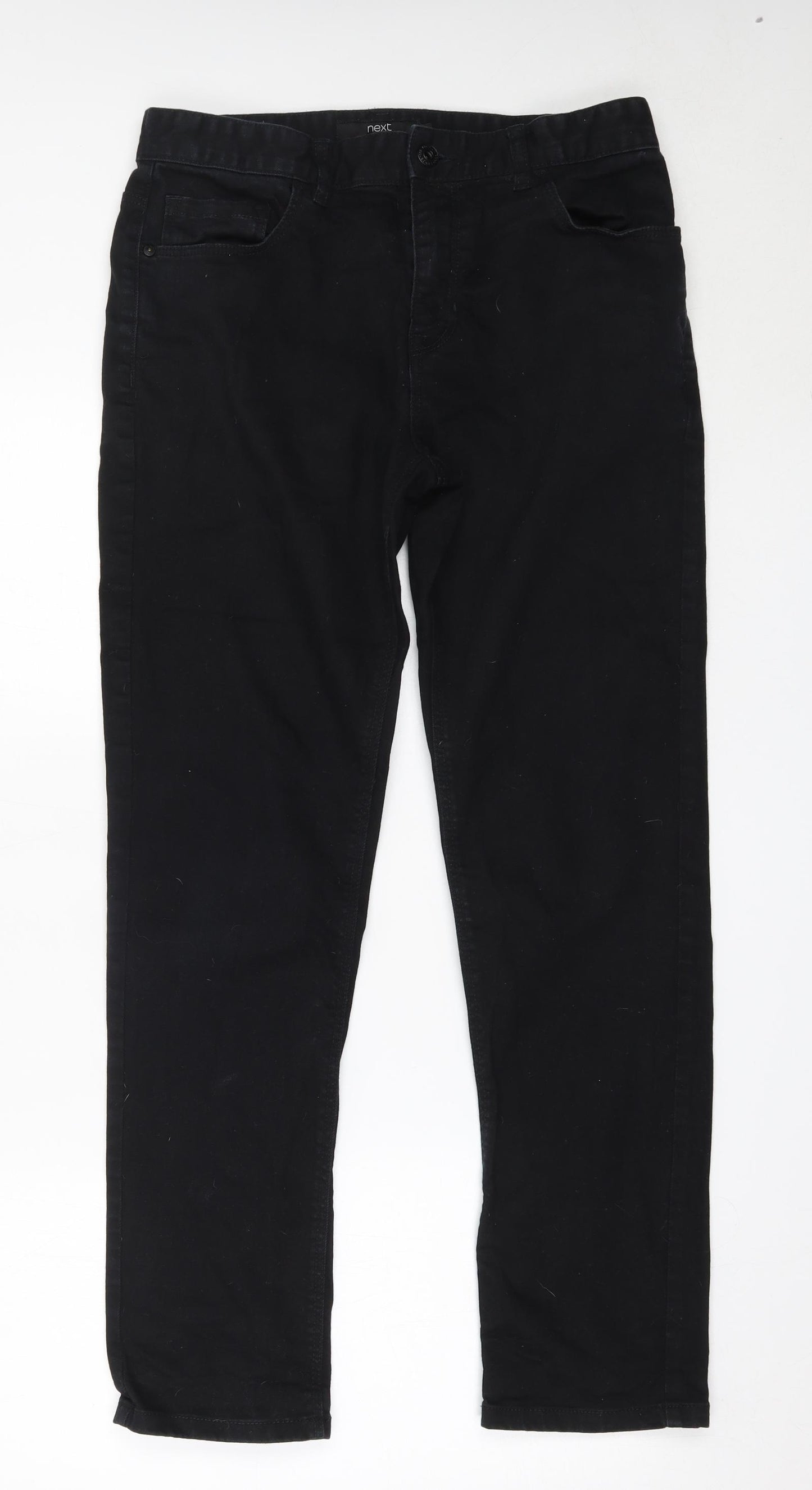 NEXT Mens Black  Cotton Straight Jeans Size 32 in L30 in Slim