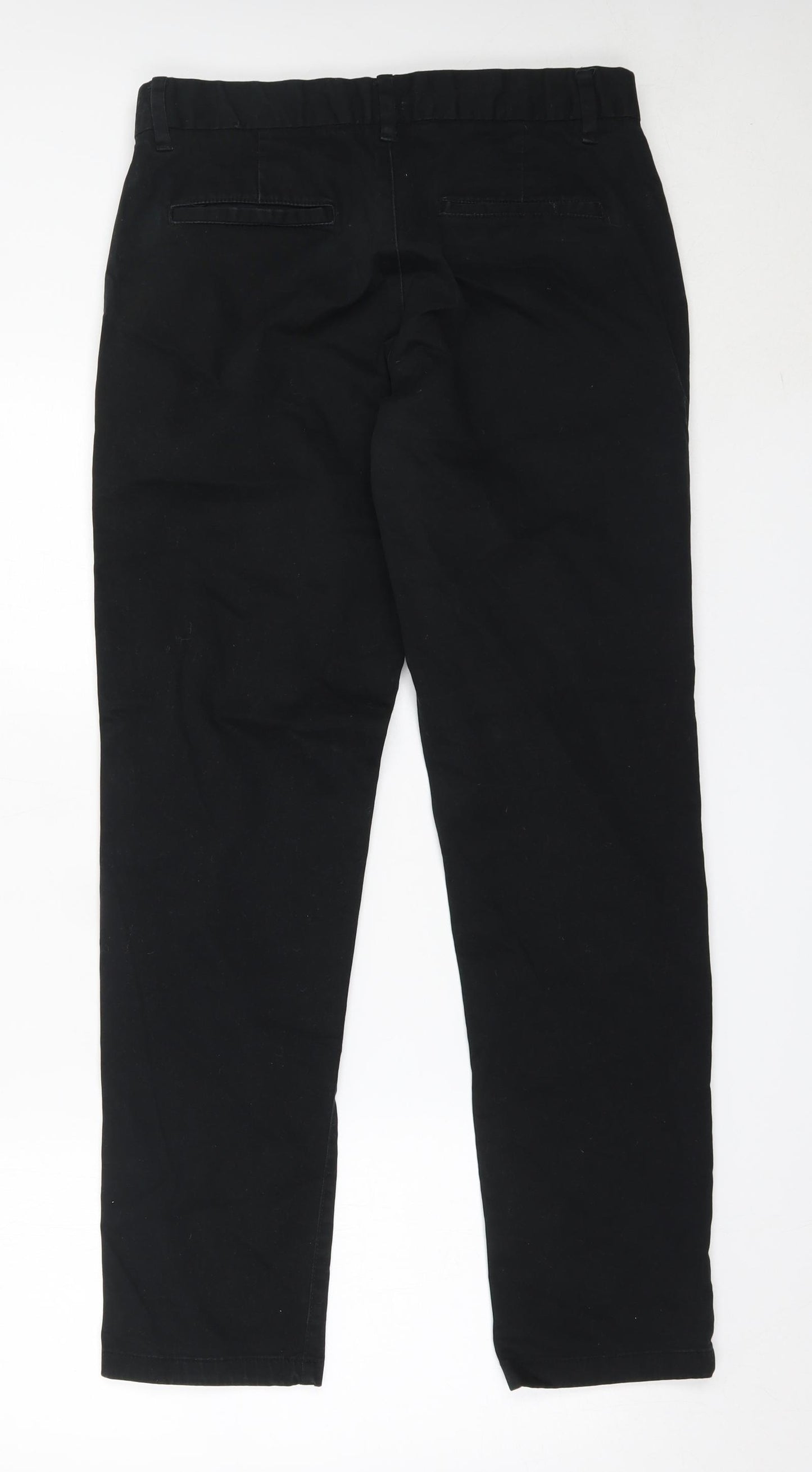 NEXT Mens Black  Cotton Chino Trousers Size 32 in L31 in Regular