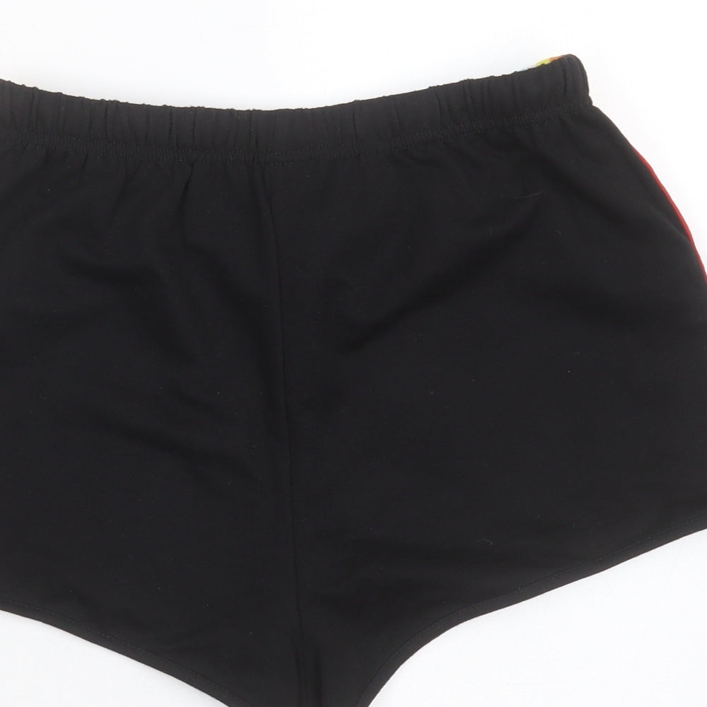 SheIn Womens Black  Cotton Hot Pants Shorts Size M  Regular  - stripe detail