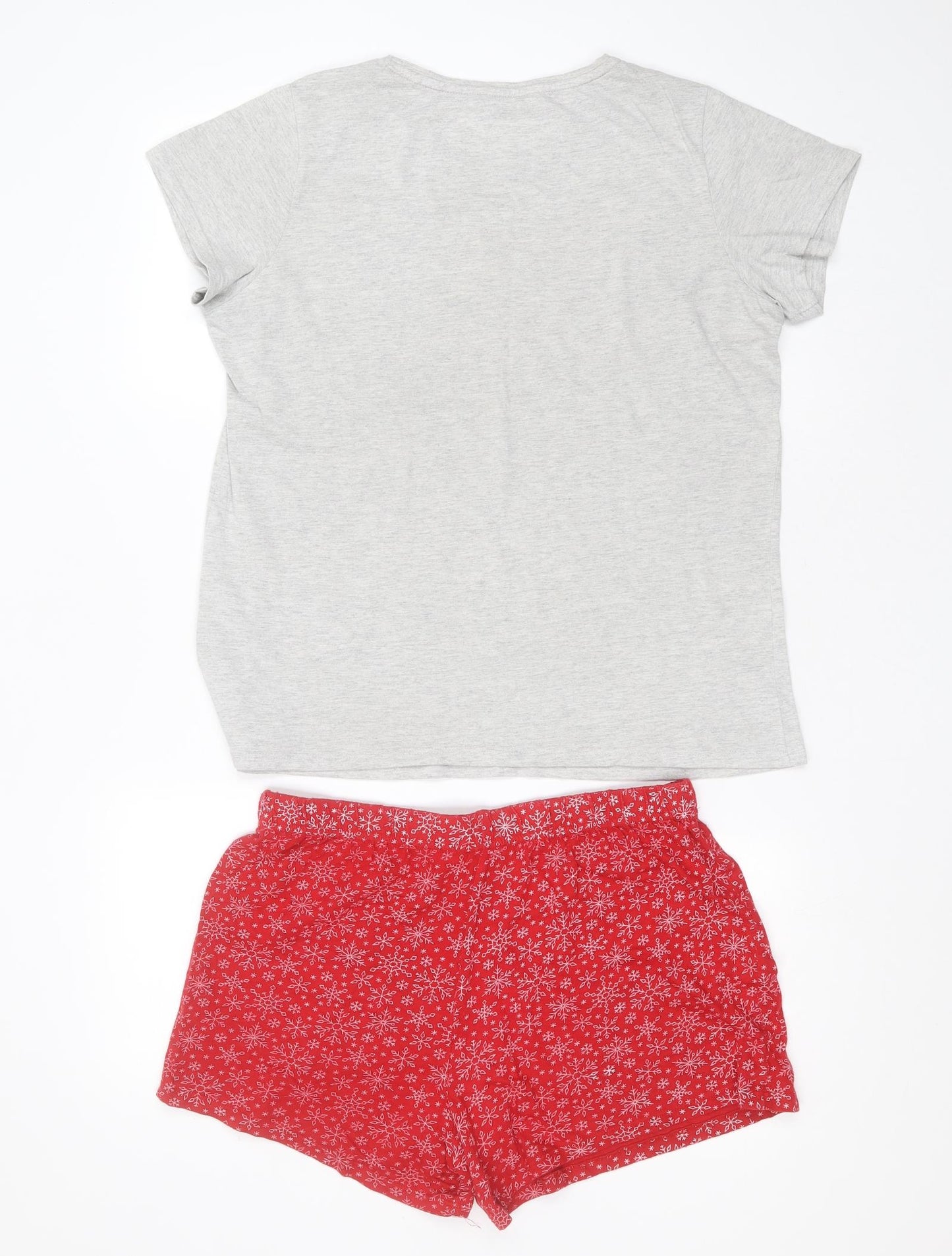 PEP&Co Womens Grey Solid Cotton Top Pyjama Set Size 8   - christmas