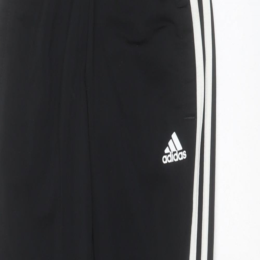 adidas Boys Black  Polyester Jogger Trousers Size 7-8 Years  Regular