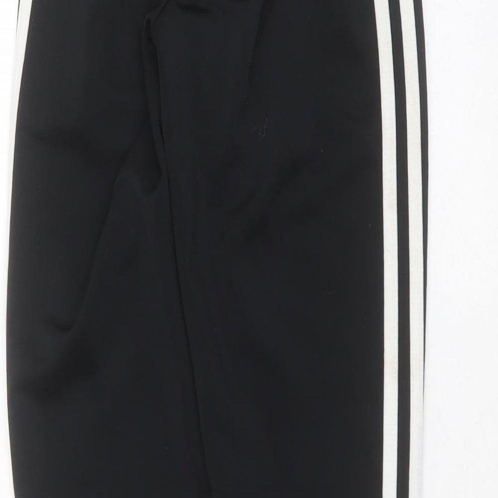adidas Boys Black  Polyester Jogger Trousers Size 7-8 Years  Regular