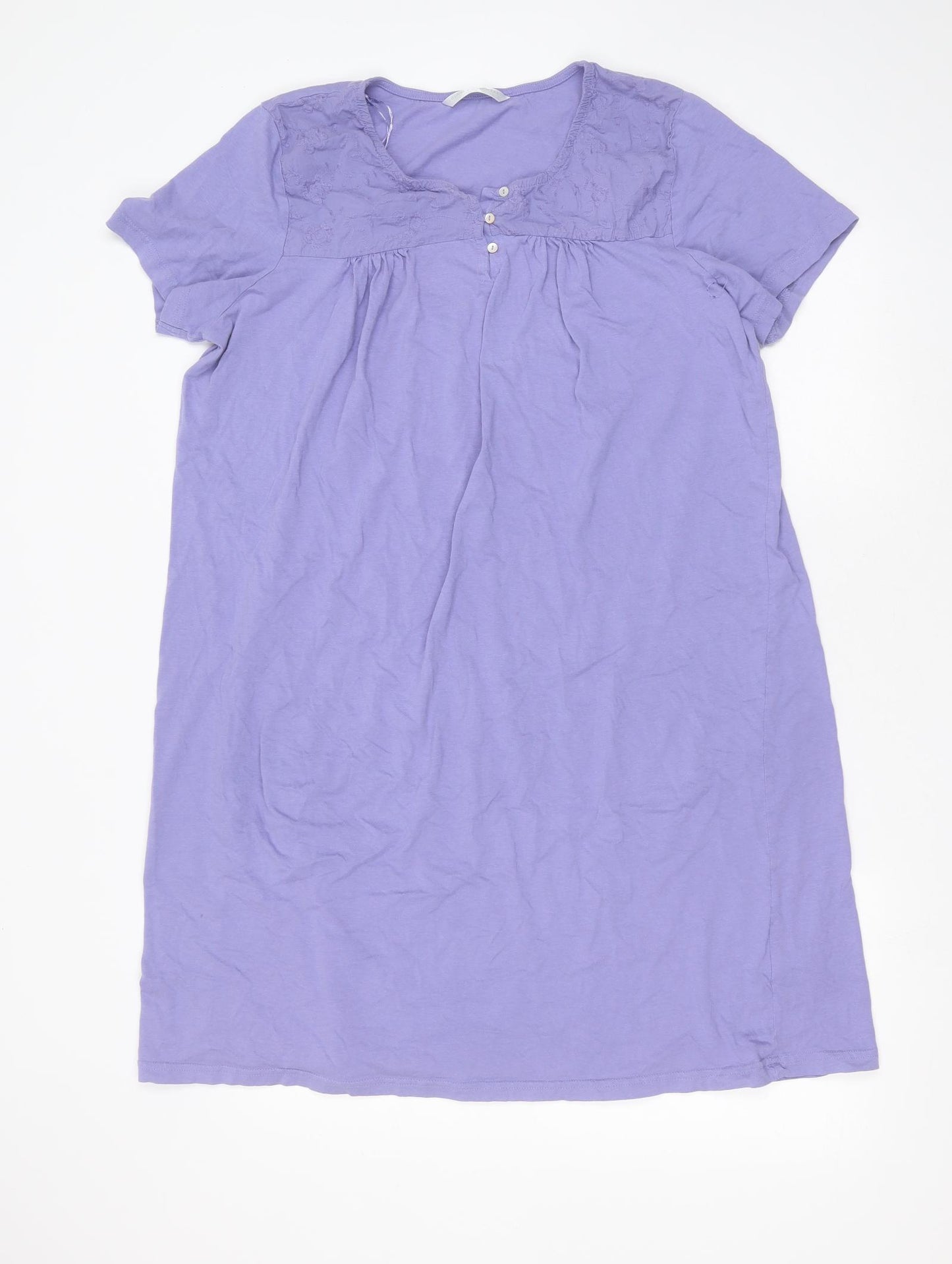 lounge & sleepwear Womens Purple Solid Cotton Top Nightshirt Size 16