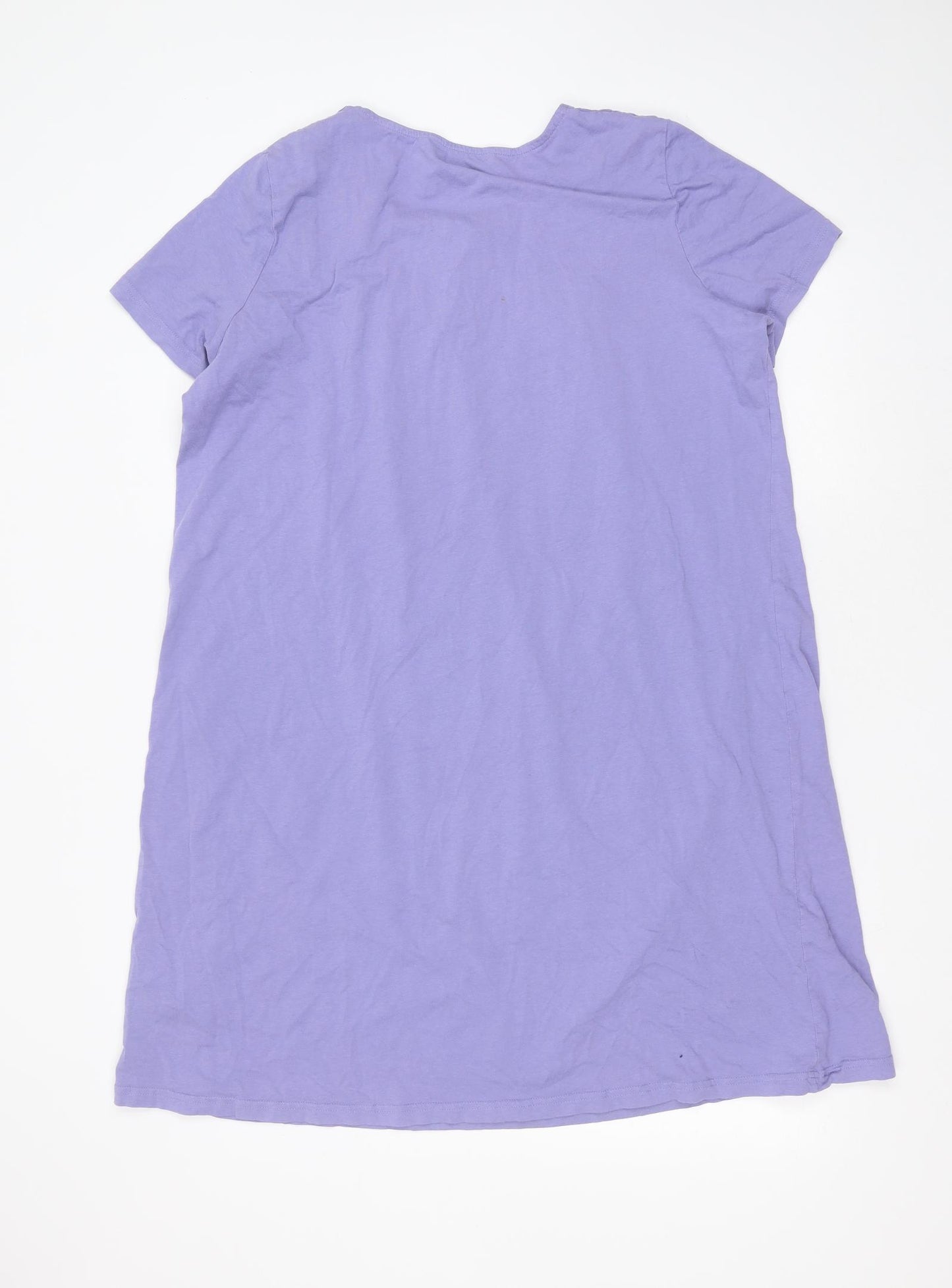 lounge & sleepwear Womens Purple Solid Cotton Top Nightshirt Size 16