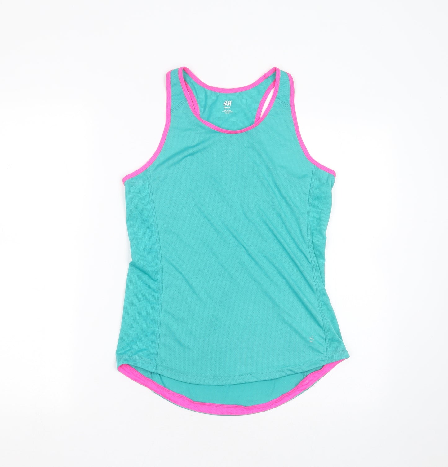 H&M Womens Green  Polyester Basic Tank Size S Round Neck