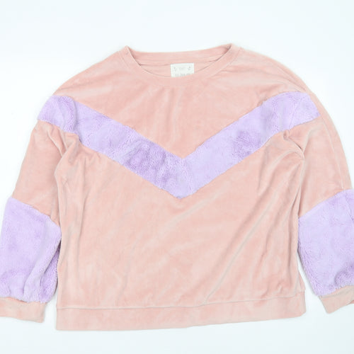 F&F Womens Pink  Polyester Top Pyjama Top Size L   - chevron Pattern