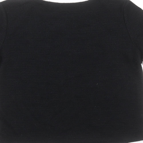 Zara Womens Black  Polyester Basic T-Shirt Size S Round Neck