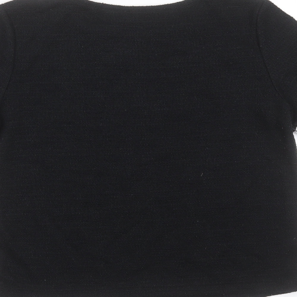 Zara Womens Black  Polyester Basic T-Shirt Size S Round Neck