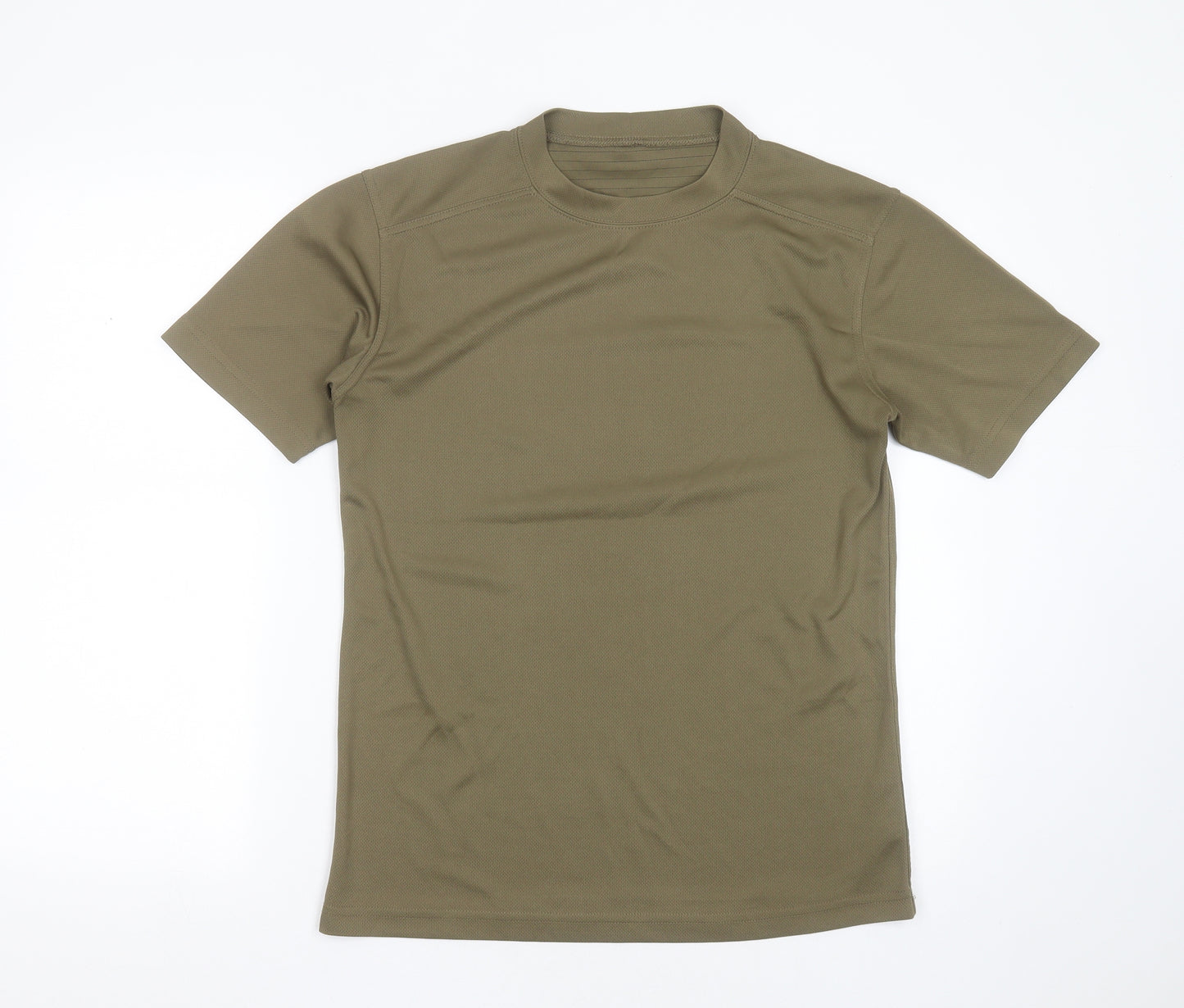 Preworn Mens Green  Polyester Basic T-Shirt Size M Round Neck