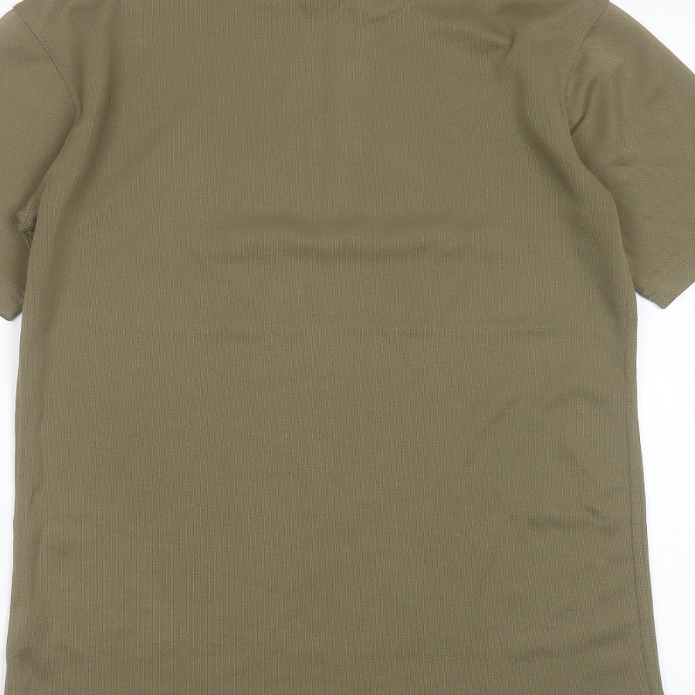 Preworn Mens Green  Polyester Basic T-Shirt Size M Round Neck