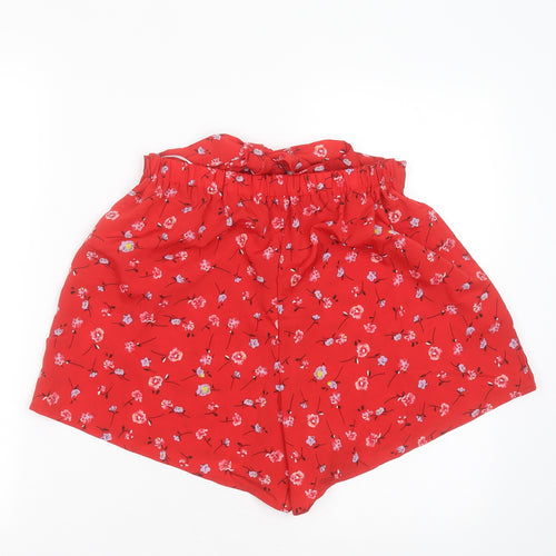SheIn Womens Red Floral Polyester Hot Pants Shorts Size 26 in  Regular