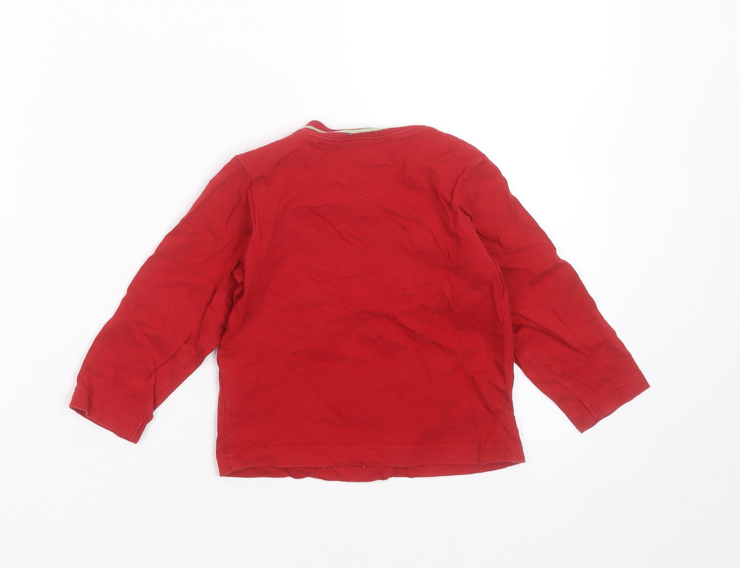 Adams Boys Red  Cotton Basic T-Shirt Size 12-18 Months Round Neck  - crocodile
