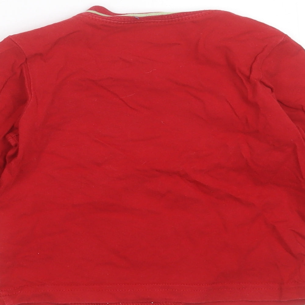 Adams Boys Red  Cotton Basic T-Shirt Size 12-18 Months Round Neck  - crocodile