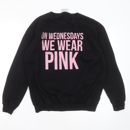 MINGA Womens Black  Cotton Pullover Sweatshirt Size M   - on Wednesdays we wear pink
