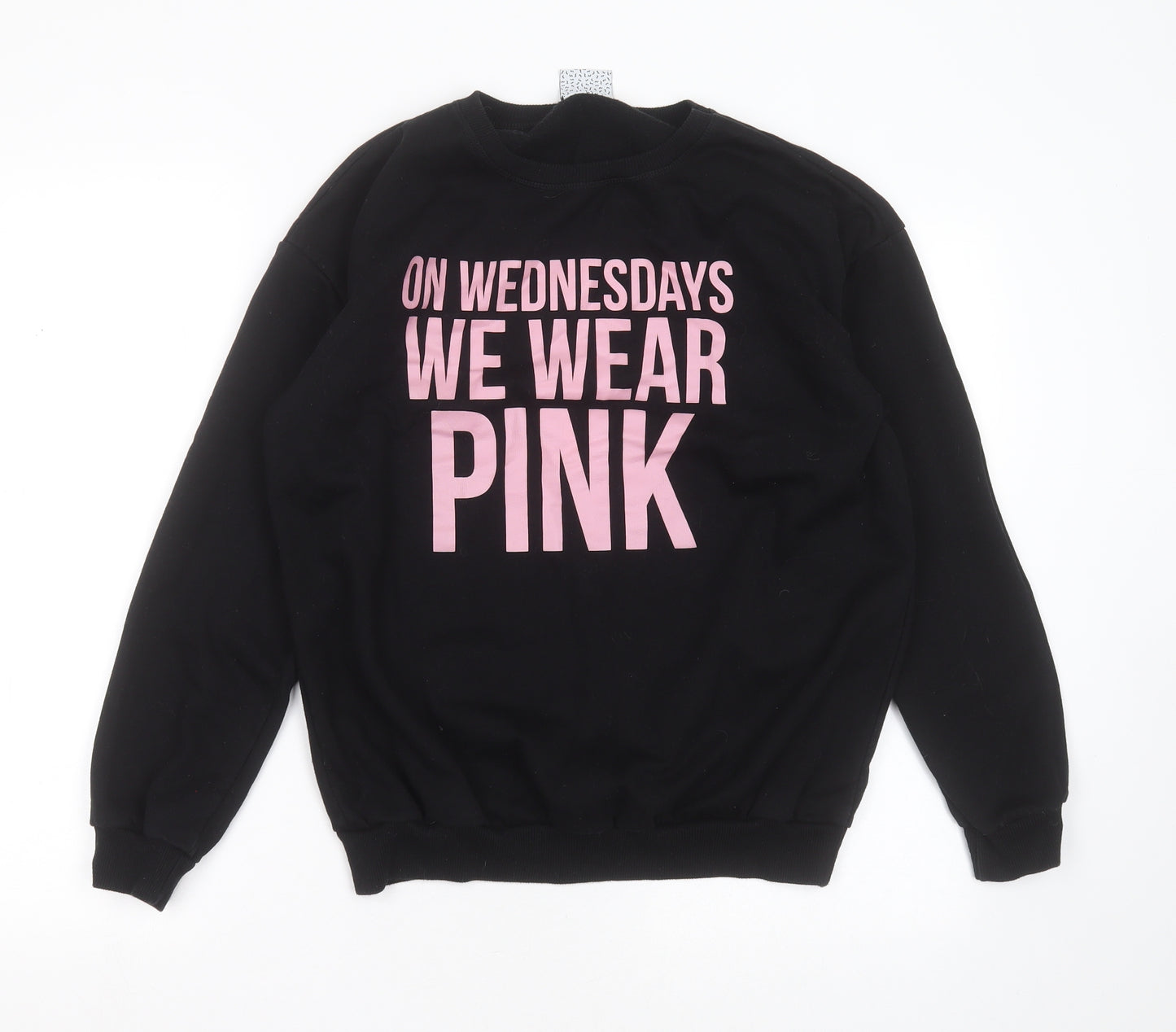 MINGA Womens Black  Cotton Pullover Sweatshirt Size M   - on Wednesdays we wear pink