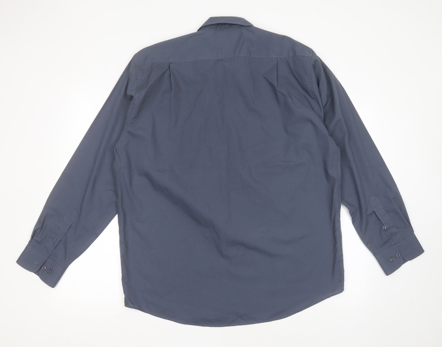 George Mens Blue  Polyester  Dress Shirt Size 15.5 Collared Button