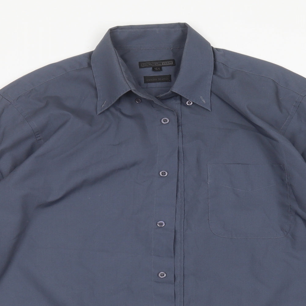 George Mens Blue  Polyester  Dress Shirt Size 15.5 Collared Button