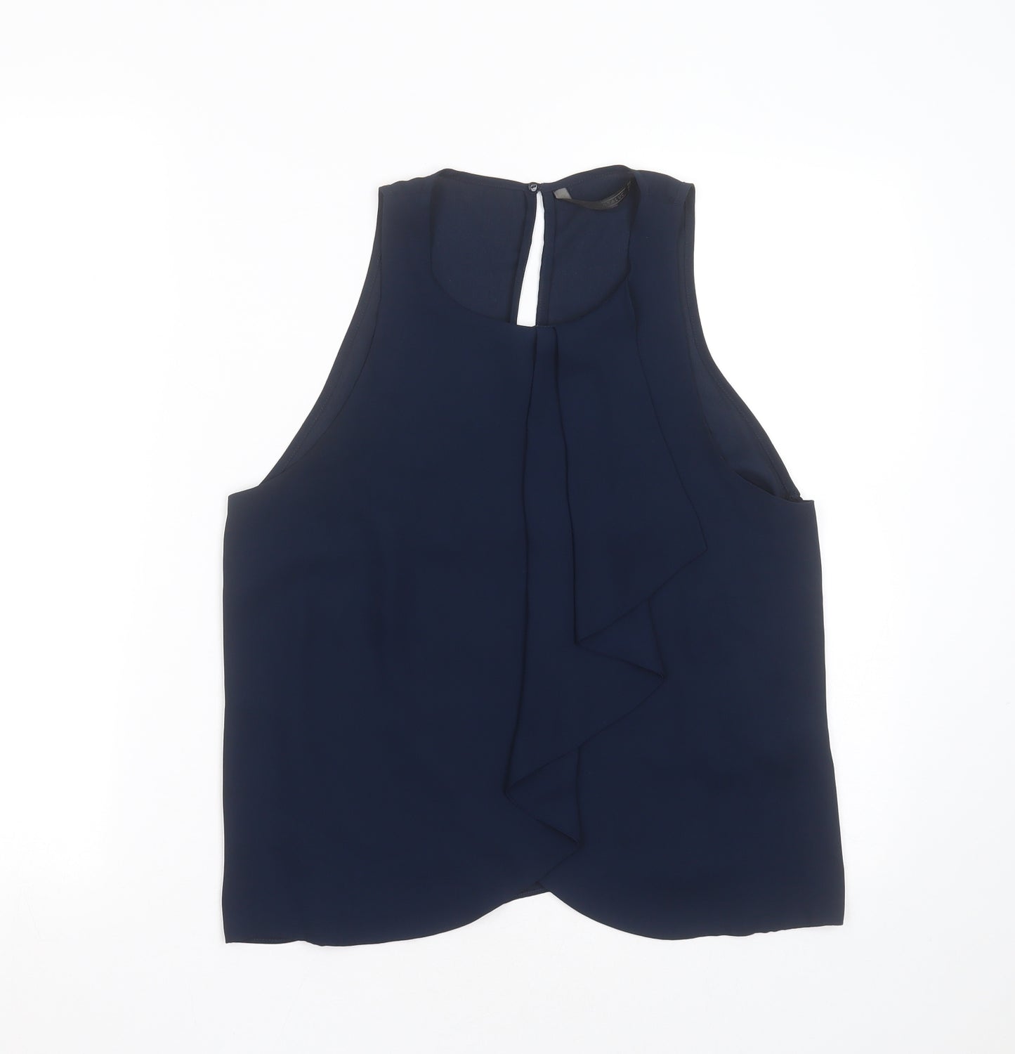 Zara Womens Blue  Polyester Basic Blouse Size S Round Neck