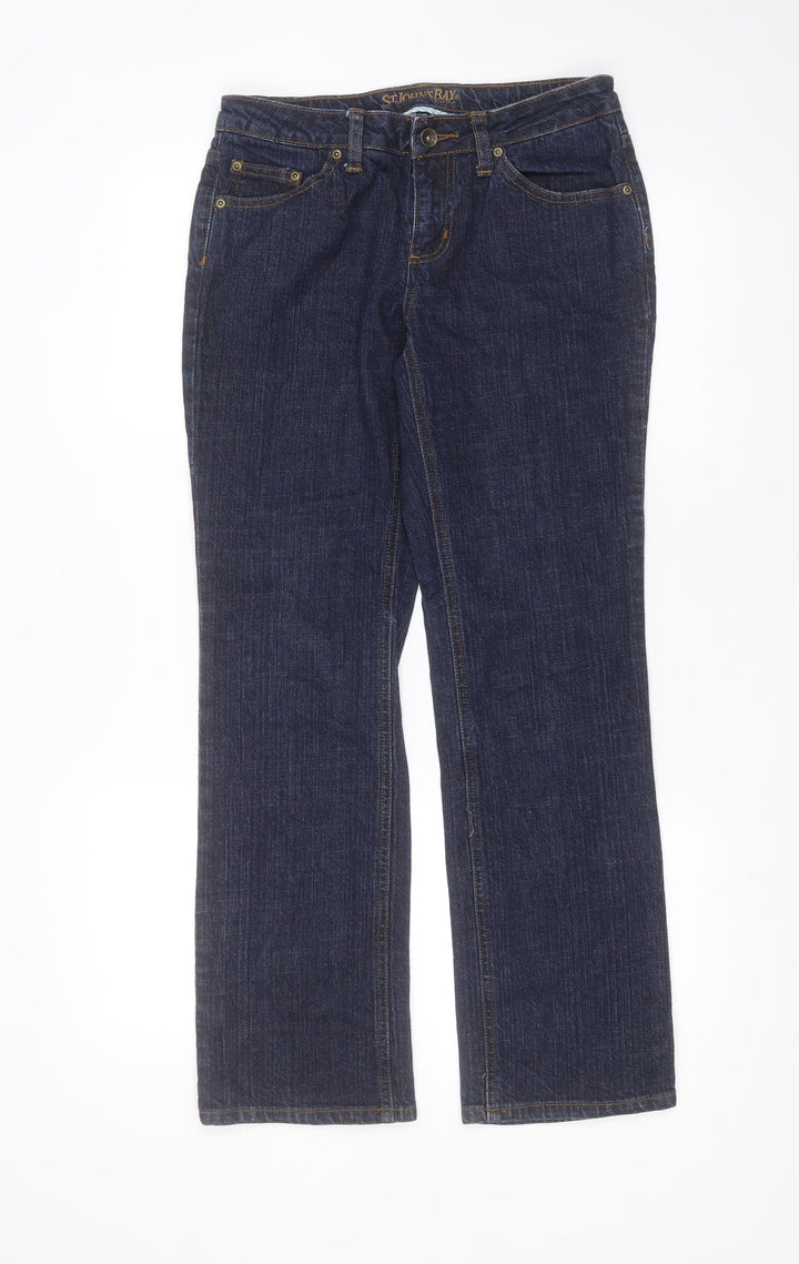 St Johns Bay Womens Blue  Cotton Straight Jeans Size 28 in L29 in Regular