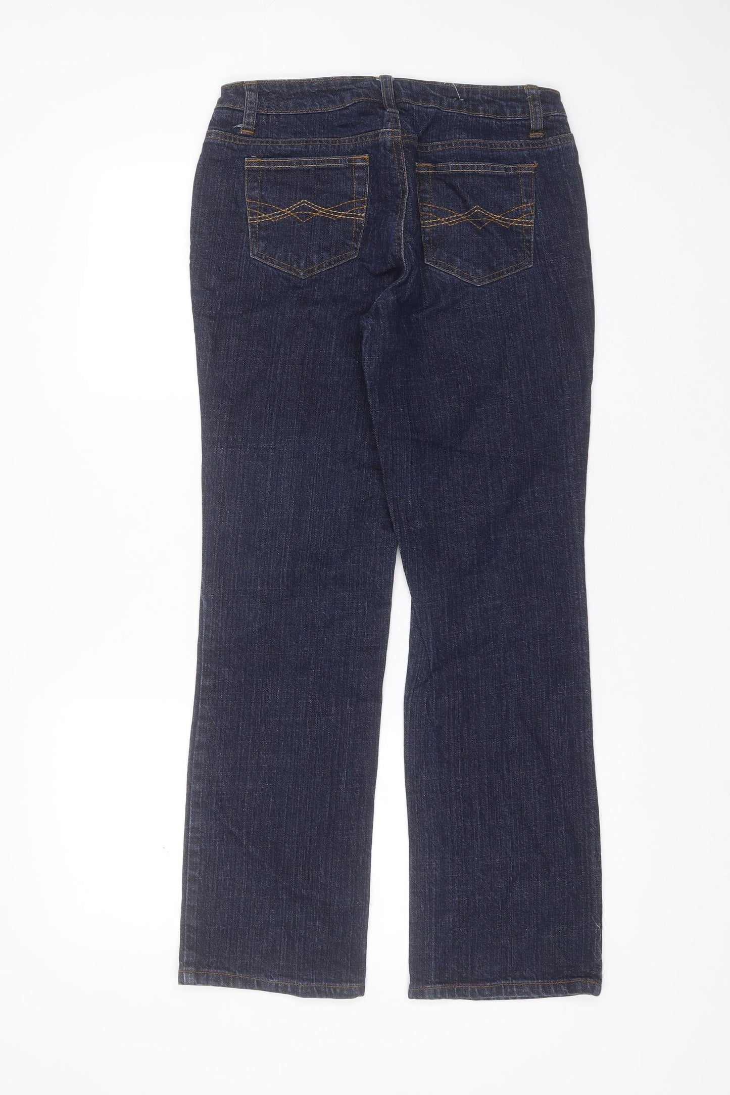 St Johns Bay Womens Blue  Cotton Straight Jeans Size 28 in L29 in Regular