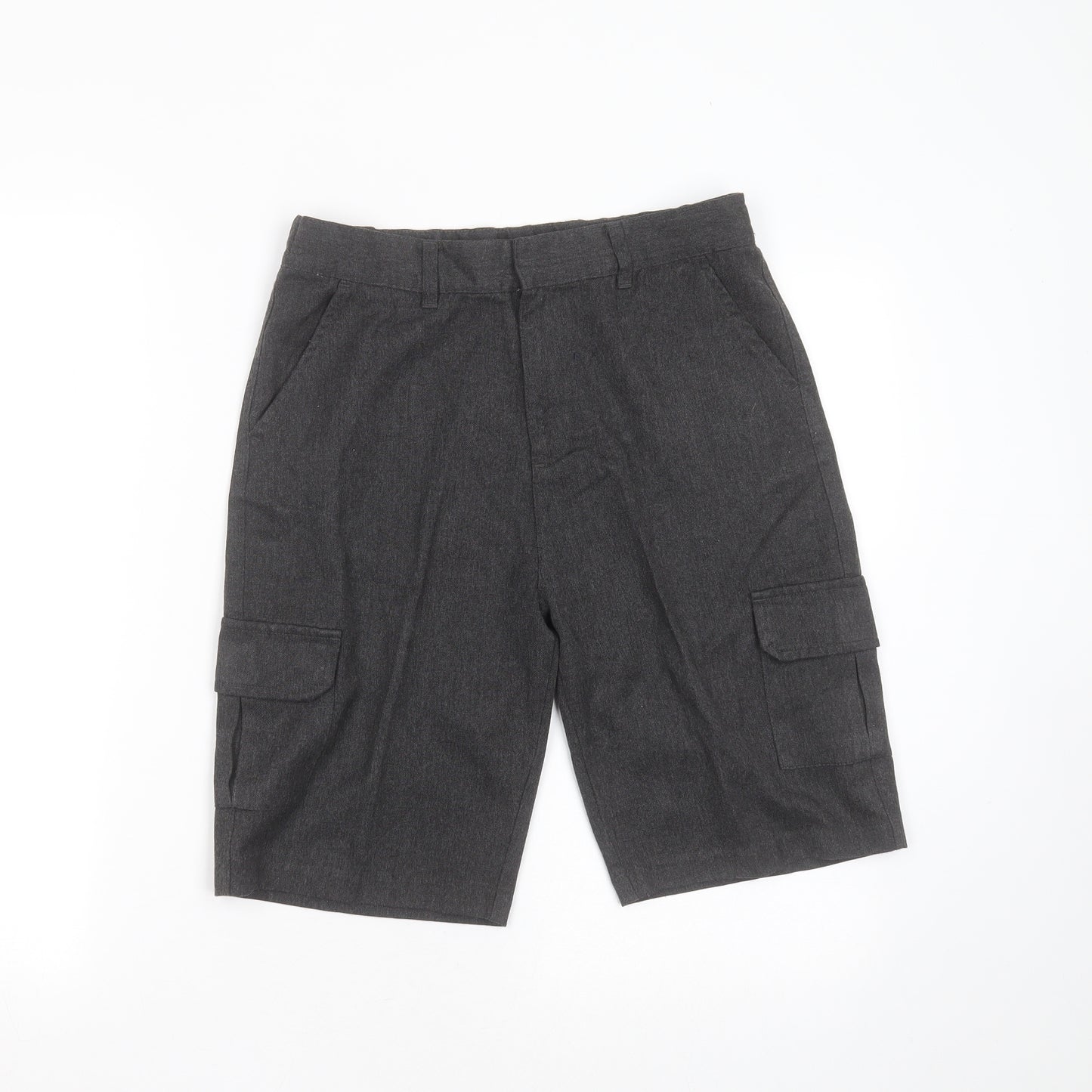 F&F Boys Grey  Polyester Cargo Shorts Size 13-14 Years  Regular Zip - school