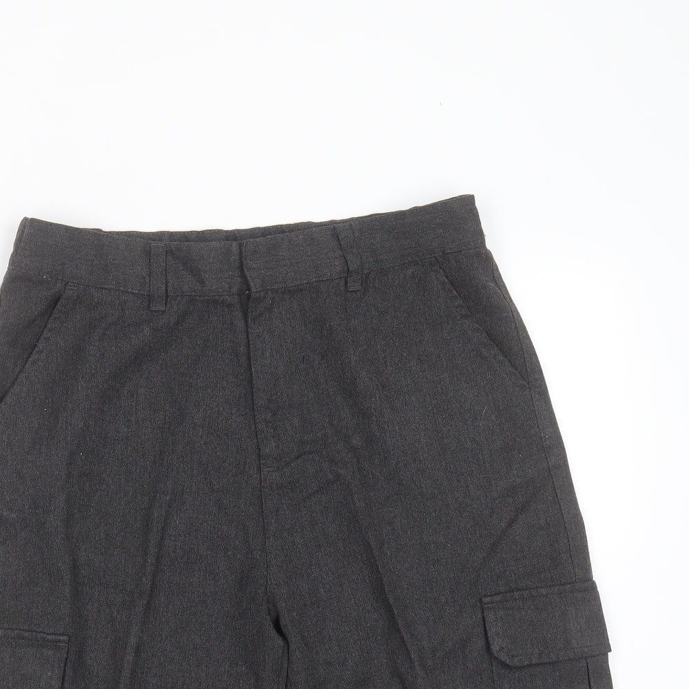 F&F Boys Grey  Polyester Cargo Shorts Size 13-14 Years  Regular Zip - school