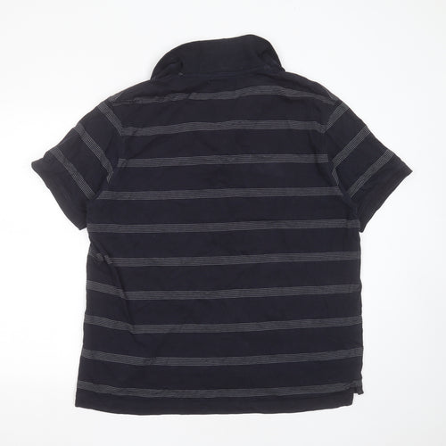 Stone Bay Golf Mens Blue Striped Cotton  Polo Size XL Collared