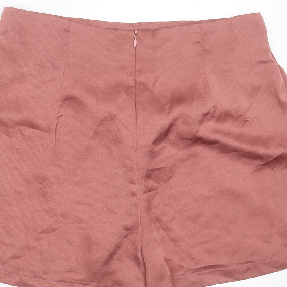 Boohoo Womens Pink  Polyester Hot Pants Shorts Size 12  Regular