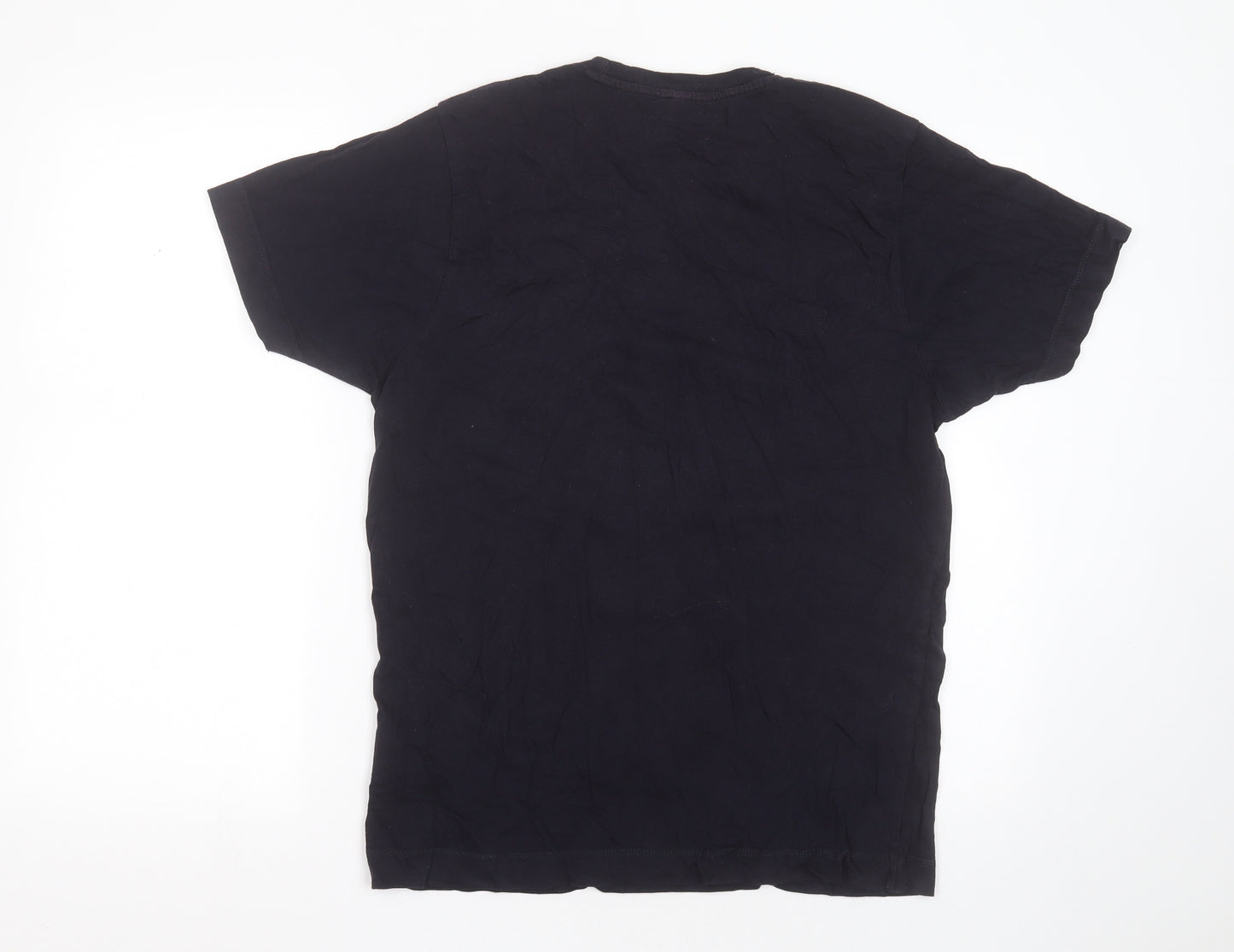 sutsu Mens Blue  Cotton  T-Shirt Size M Round Neck