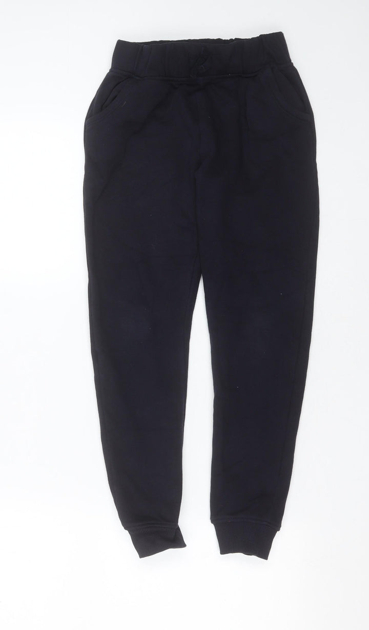 TU Girls Blue Cotton Jogger Trousers Size 9 Months Regular