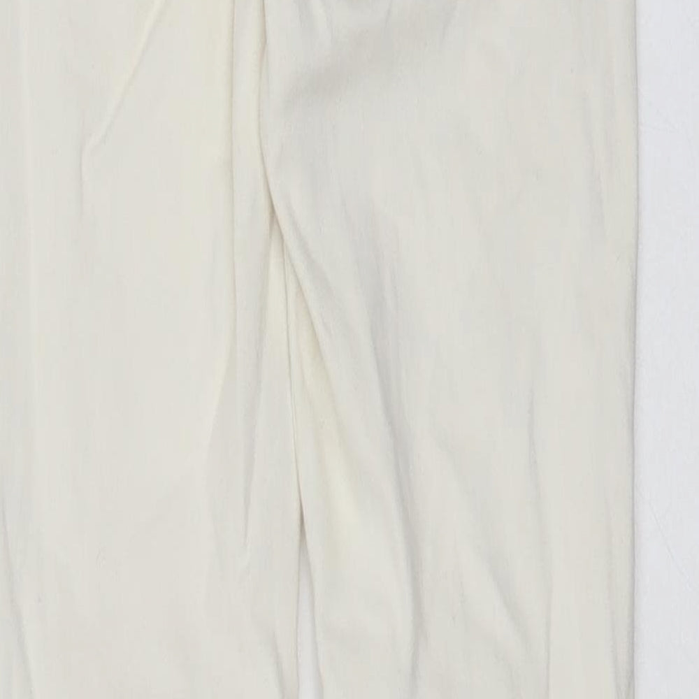 Glamorous Womens White  Cotton Skinny Jeans Size XS L30 in Extra-Slim Zip
