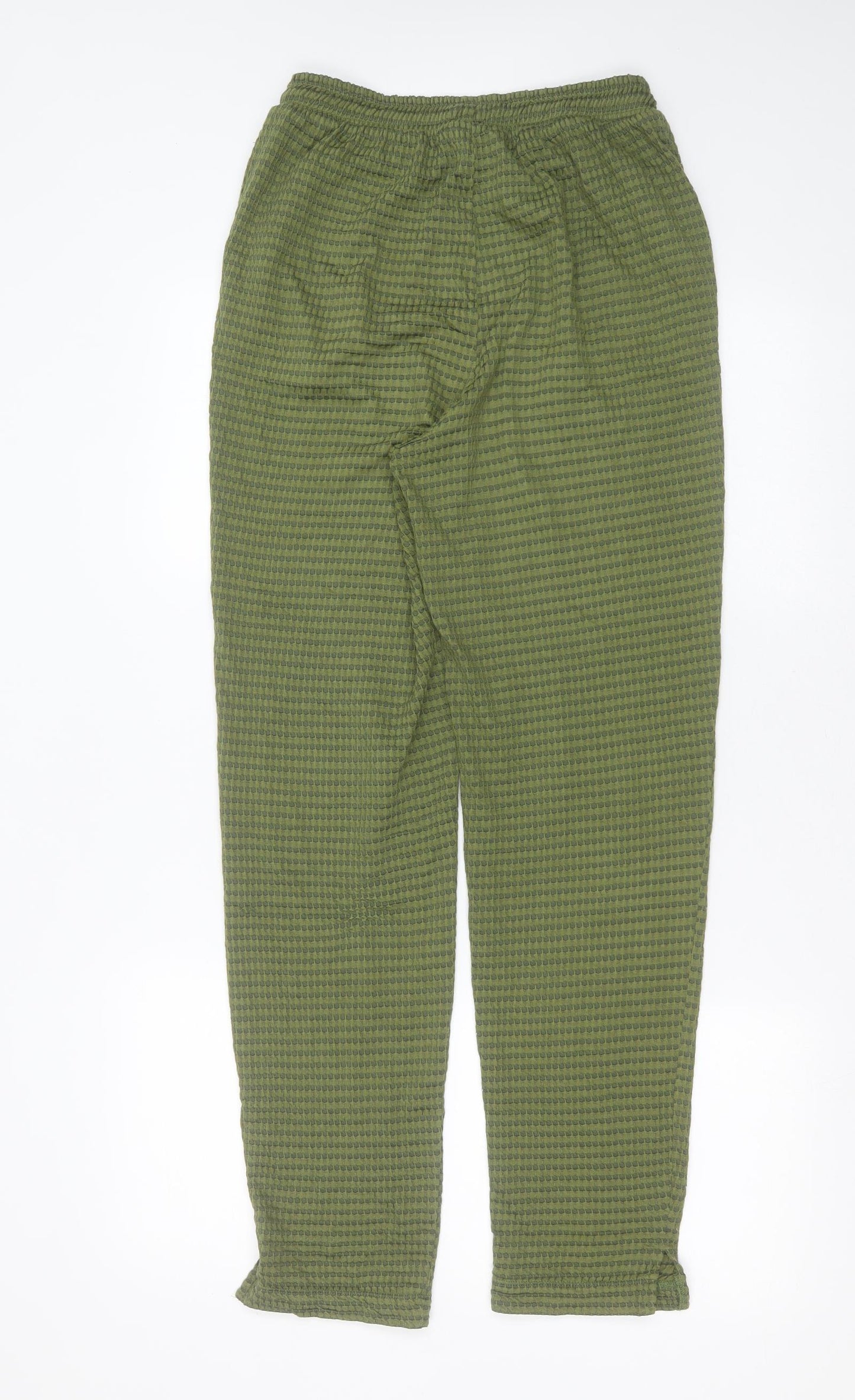 TU Womens Gold Geometric Cotton Trousers  Size 8 L30 in Regular Drawstring