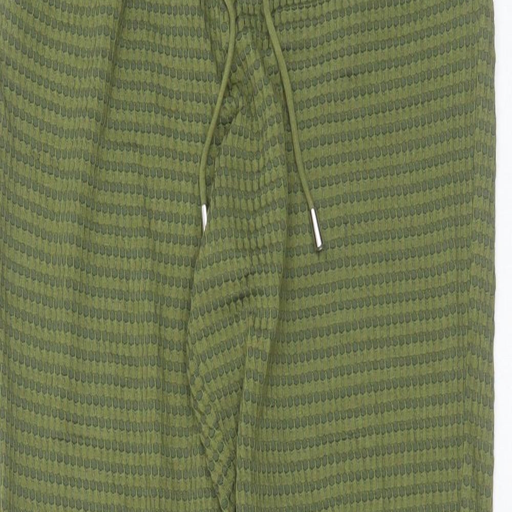 TU Womens Gold Geometric Cotton Trousers  Size 8 L30 in Regular Drawstring