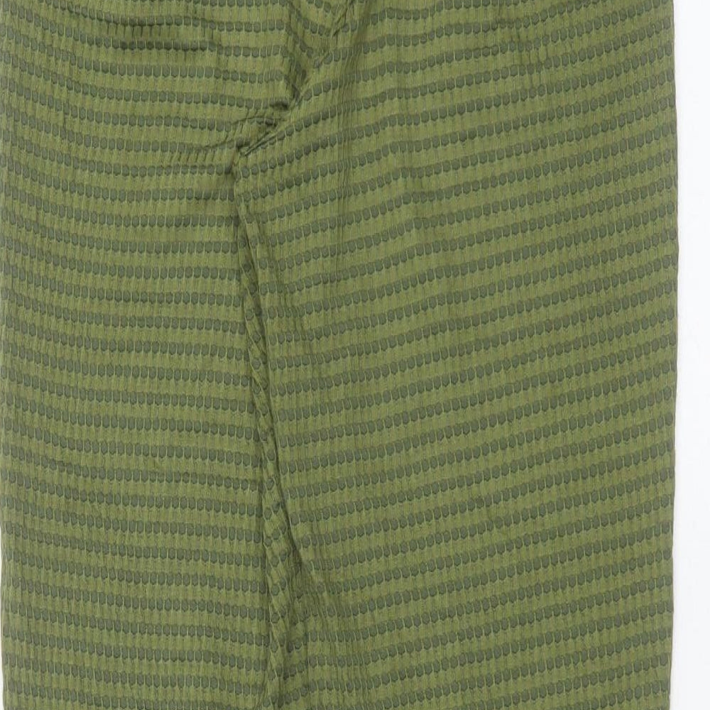 TU Womens Gold Geometric Cotton Trousers  Size 8 L30 in Regular Drawstring