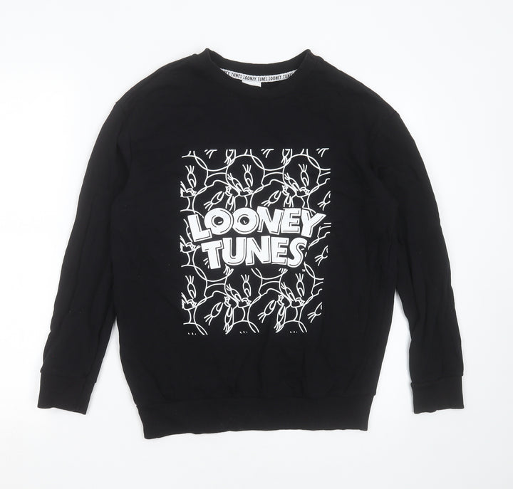 George Womens Black Cotton Pullover Sweatshirt Size S - looney tunes
