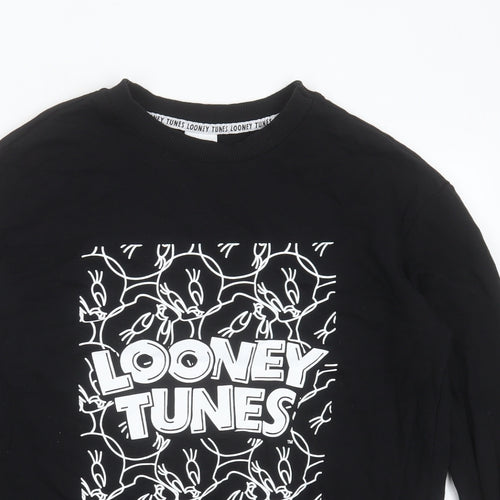George Womens Black  Cotton Pullover Sweatshirt Size S   - looney tunes