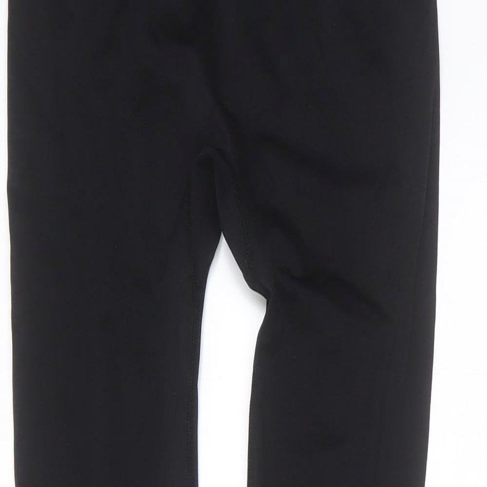 DLX Womens Black Striped Polyamide Compression Leggings Size 2XS L26 in Extra-Slim