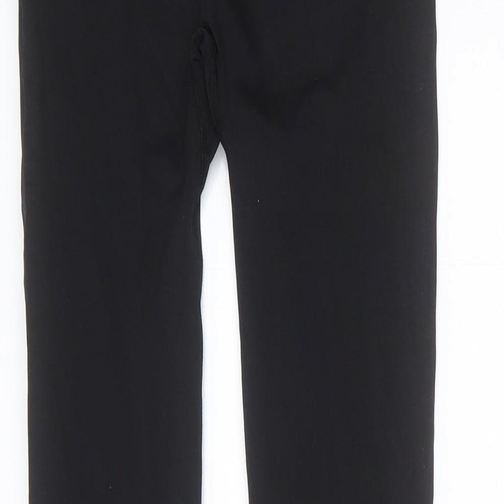 DLX Womens Black Striped Polyamide Compression Leggings Size 2XS L26 in Extra-Slim