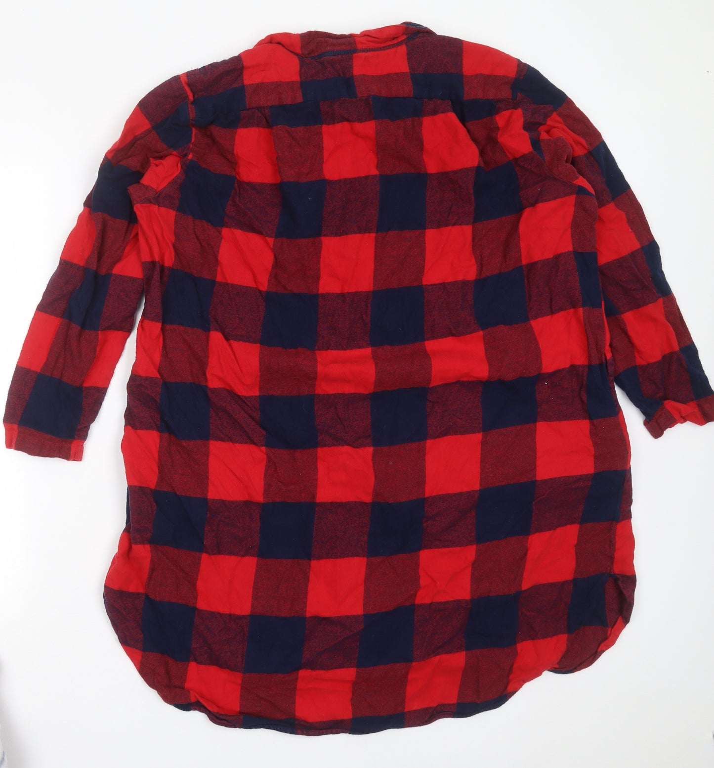 NEXT Womens Red Check Cotton Top Nightshirt Size XL