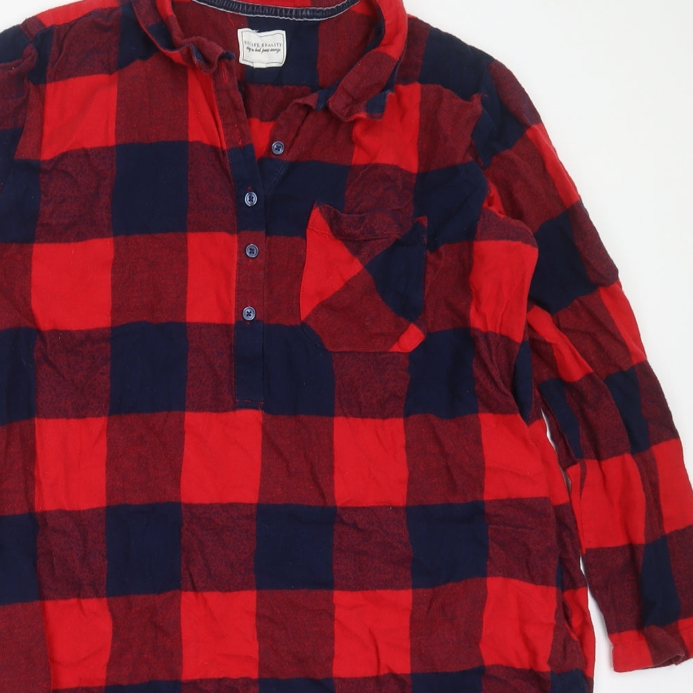 NEXT Womens Red Check Cotton Top Nightshirt Size XL