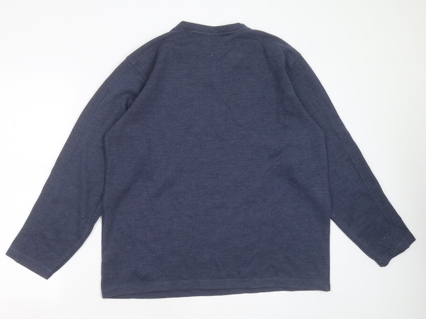 F&F Mens Blue V-Neck  Cotton Pullover Jumper Size L
