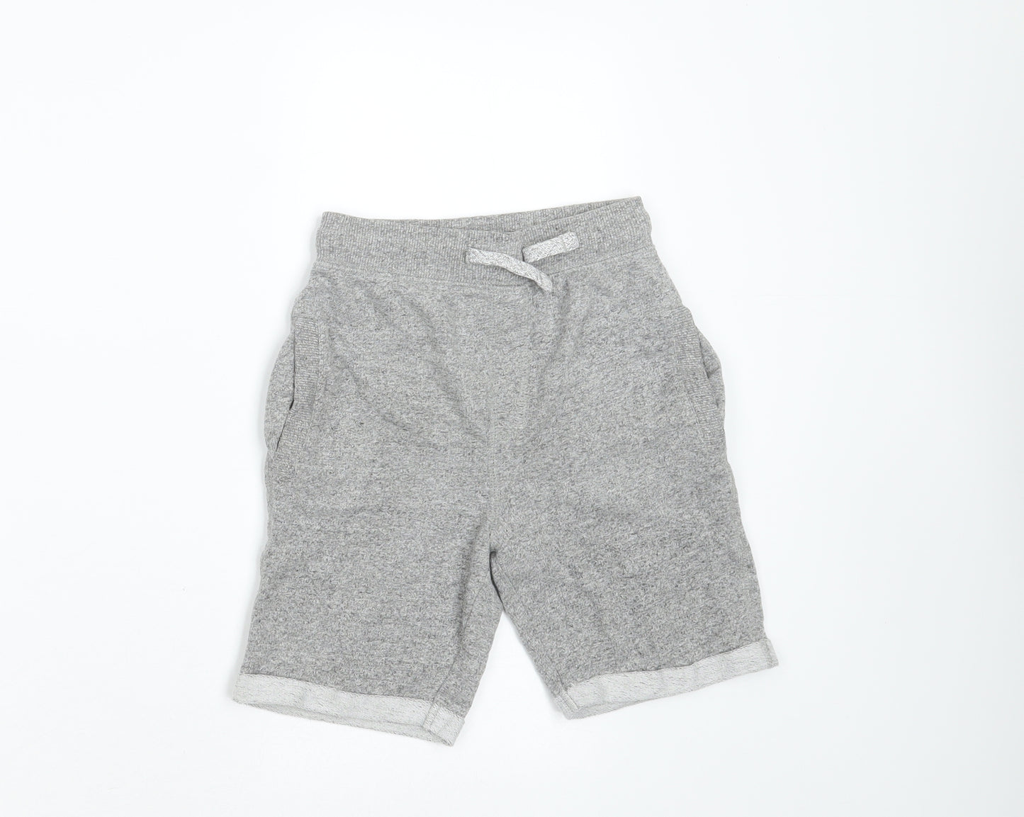 Marks and Spencer Boys Grey  Cotton Sweat Shorts Size 5-6 Years  Regular Drawstring