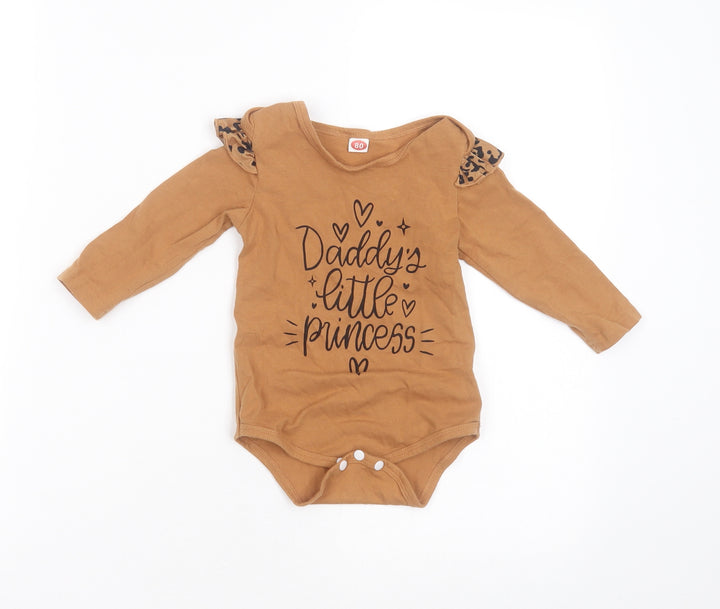 SheIn Girls Brown  Cotton Babygrow One-Piece Size 12 Months   - daddys little princess