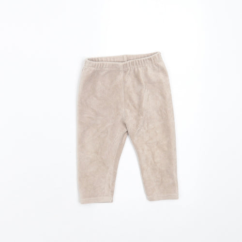 Preworn Baby Beige  Cotton  Trousers Size 9 Months   - leggings